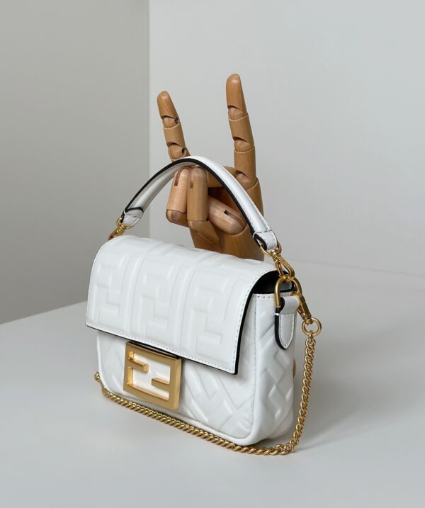 Fendi Baguette Handbag – White Lambskin