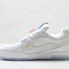 Louis Vuitton LV Trainer White & Ice Blue Floral Embroidery Sneakers