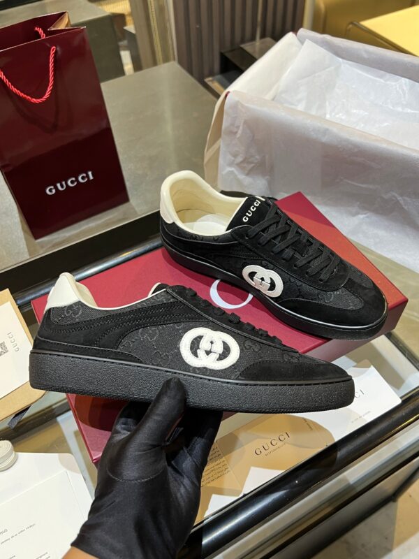 sy_no_55786C4E672DAD500B8D0DC5C974FCB7_0 Gucci B Sneaker Black GG Canvas & Suede – Black GG Canvas / Suede