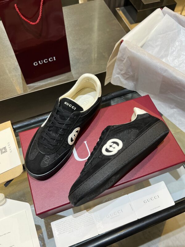 sy_no_55786C4E672DAD500B8D0DC5C974FCB7_3 Gucci B Sneaker Black GG Canvas & Suede – Black GG Canvas / Suede