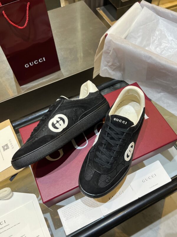 sy_no_55786C4E672DAD500B8D0DC5C974FCB7_4 Gucci B Sneaker Black GG Canvas & Suede – Black GG Canvas / Suede