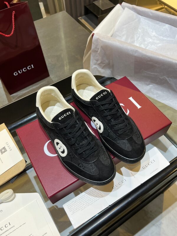 sy_no_55786C4E672DAD500B8D0DC5C974FCB7_5 Gucci B Sneaker Black GG Canvas & Suede – Black GG Canvas / Suede