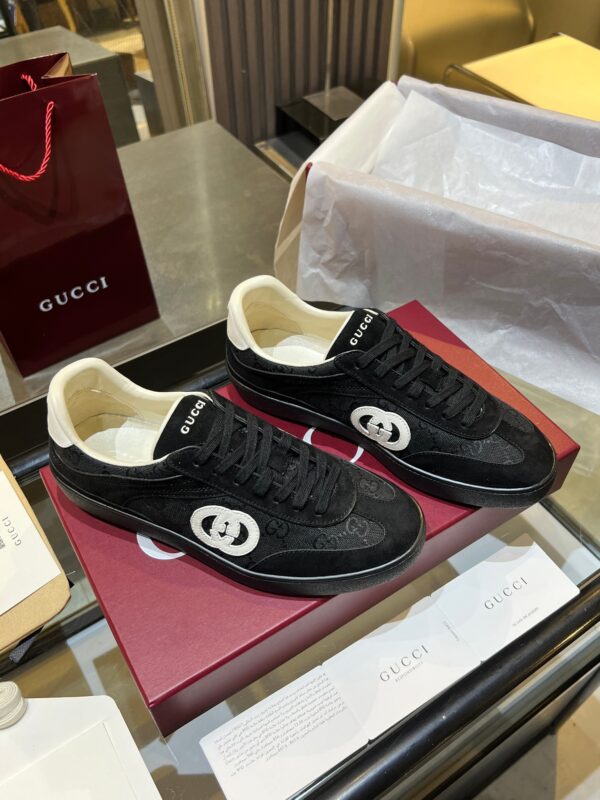 sy_no_55786C4E672DAD500B8D0DC5C974FCB7_6 Gucci B Sneaker Black GG Canvas & Suede – Black GG Canvas / Suede