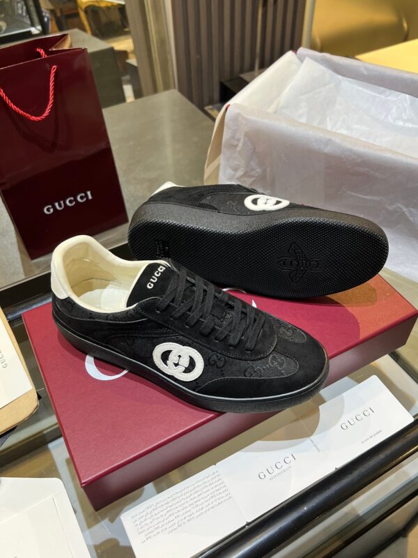 sy_no_55786C4E672DAD500B8D0DC5C974FCB7_7 Gucci B Sneaker Black GG Canvas & Suede – Black GG Canvas / Suede