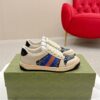 sy_no_5691E28FD90E5C82B1BB207590536726_1 Gucci Screener Crystal GG Denim & Beige Suede Sneaker – Blue / Beige