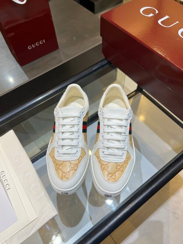 sy_no_56A59C8D3D08C9073598150B8C85E750_5 Gucci MAC80 GG Jacquard & White Leather Sneaker with Web Stripe
