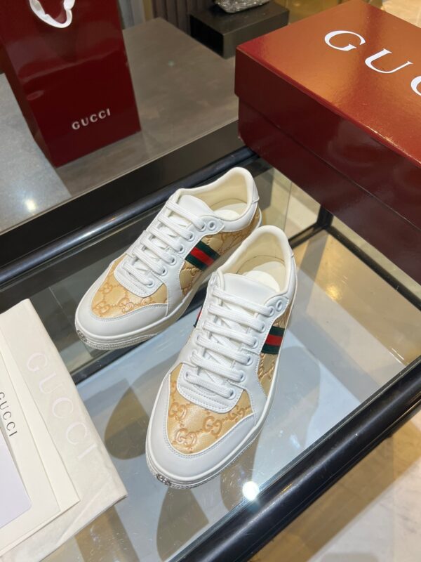 sy_no_56A59C8D3D08C9073598150B8C85E750_6 Gucci MAC80 GG Jacquard & White Leather Sneaker with Web Stripe