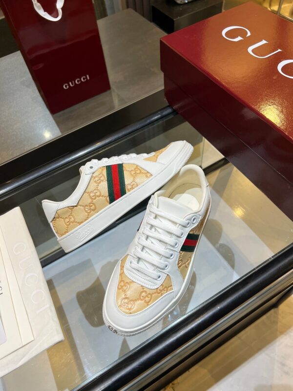 sy_no_56A59C8D3D08C9073598150B8C85E750_7 Gucci MAC80 GG Jacquard & White Leather Sneaker with Web Stripe