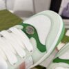 sy_no_56DE7300125705235038A673825D4097_6 Gucci Screener Sneaker in Mint Green Leather & White GG Canvas with Pink Web Stripe