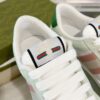 sy_no_56DE7300125705235038A673825D4097_7 Gucci Screener Sneaker in Mint Green Leather & White GG Canvas with Pink Web Stripe