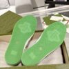 sy_no_56DE7300125705235038A673825D4097_8 Gucci Screener Sneaker in Mint Green Leather & White GG Canvas with Pink Web Stripe