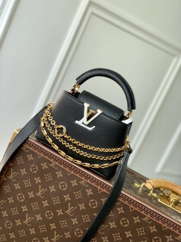 Louis Vuitton (LV) Women's Capucines BB Handbag – Black Chain Shoulder Bag M12345
