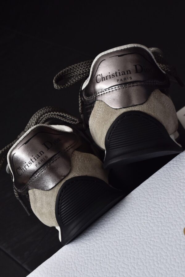 sy_no_57E59CF9310B0E7C95F1F4B2B14ACCA8_5 Dior Gray & Titanium Suede Nylon Retro Running Sneakers