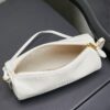White Leather Cylindrical Underarm Shoulder Bag