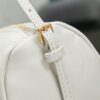 White Leather Cylindrical Underarm Shoulder Bag