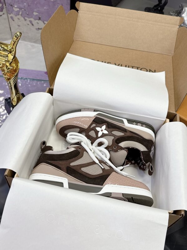 Louis Vuitton LV Skate Mocha Brown & Nude Pink/Beige Retro Skate Sneakers