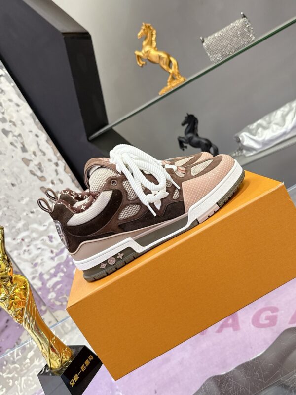 Louis Vuitton LV Skate Mocha Brown & Nude Pink/Beige Retro Skate Sneakers