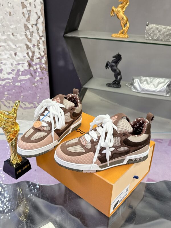Louis Vuitton LV Skate Mocha Brown & Nude Pink/Beige Retro Skate Sneakers