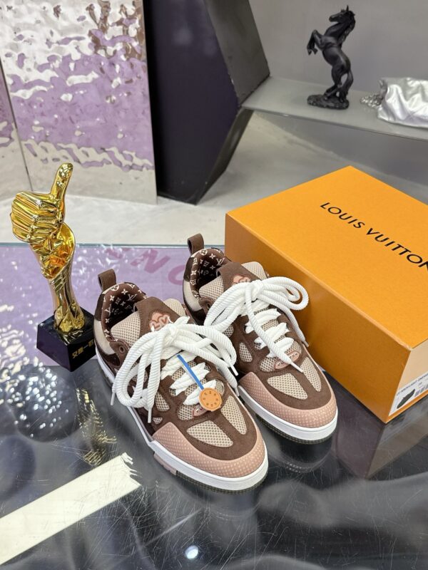 Louis Vuitton LV Skate Mocha Brown & Nude Pink/Beige Retro Skate Sneakers