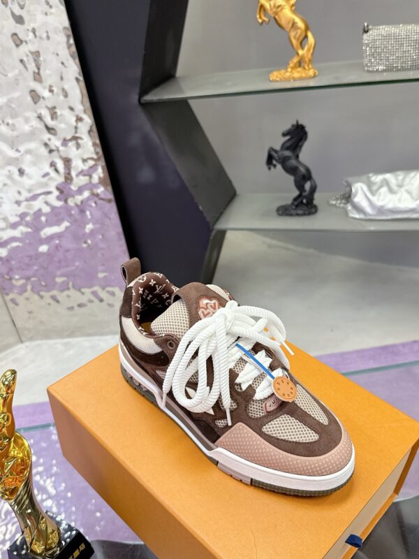 Louis Vuitton LV Skate Mocha Brown & Nude Pink/Beige Retro Skate Sneakers