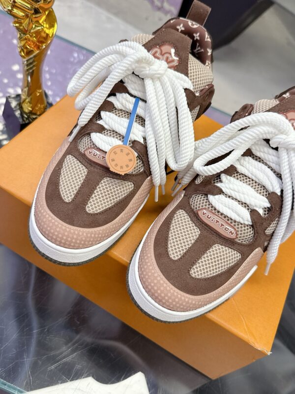 Louis Vuitton LV Skate Mocha Brown & Nude Pink/Beige Retro Skate Sneakers