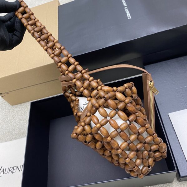 sy_no_591016F42234999BDDD0C1946BA842FF_2 YSL LE 5A7 Medium Hobo Bag – Brown Wood Beads & Gold