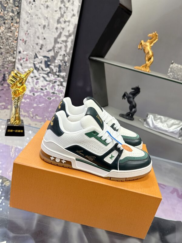 Louis Vuitton LV Trainer Maxi Forest Green & White Sneakers