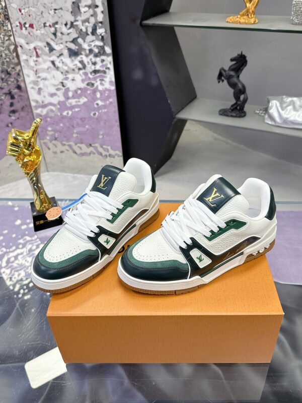 Louis Vuitton LV Trainer Maxi Forest Green & White Sneakers