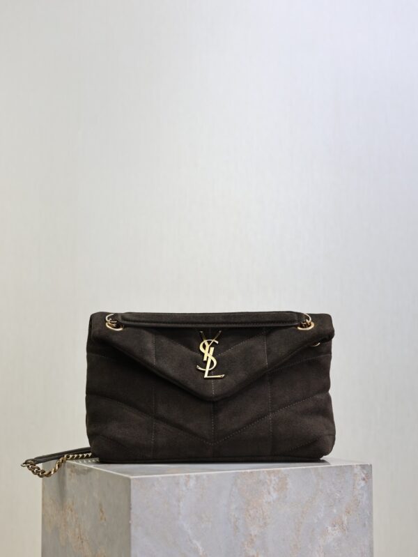sy_no_5A2E5B22A6DD778CD56178B3EC68A342_0 YSL Loulou 29cm Shoulder Bag – Dark Green Suede
