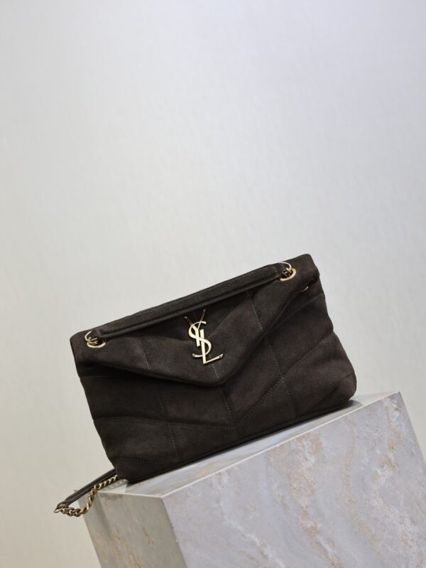 sy_no_5A2E5B22A6DD778CD56178B3EC68A342_1 YSL Loulou 29cm Shoulder Bag – Dark Green Suede