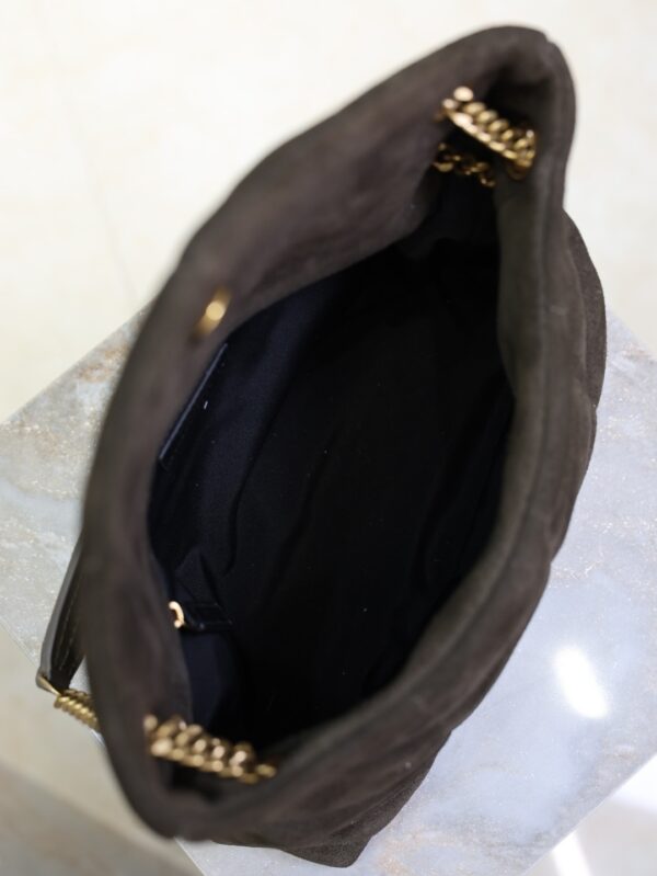 sy_no_5A2E5B22A6DD778CD56178B3EC68A342_6 YSL Loulou 29cm Shoulder Bag – Dark Green Suede