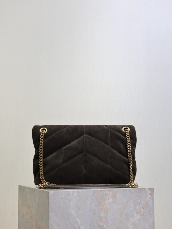 sy_no_5A2E5B22A6DD778CD56178B3EC68A342_7 YSL Loulou 29cm Shoulder Bag – Dark Green Suede