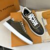 sy_no_5B53D22B8E49C4F658056C957EC97118_2 Olive Green Embossed Suede Derby Sneakers