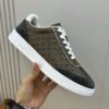sy_no_5B53D22B8E49C4F658056C957EC97118_4 Olive Green Embossed Suede Derby Sneakers