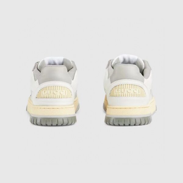 Gucci Retro Leather Sneaker in Off-White & Sage Green