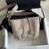 sy_no_5C6935761BE8999913784C4475DFF86B_0 Taupe Suede Quilted Drawstring Bucket Bag