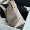 sy_no_5C6935761BE8999913784C4475DFF86B_4 Taupe Suede Quilted Drawstring Bucket Bag