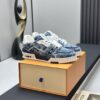 Blue Monogram Denim Low-Top Retro Sneakers