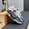 Blue Monogram Denim Low-Top Retro Sneakers