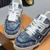 Blue Monogram Denim Low-Top Retro Sneakers