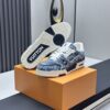 Blue Monogram Denim Low-Top Retro Sneakers