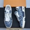 Blue Monogram Denim Low-Top Retro Sneakers
