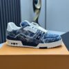 Blue Monogram Denim Low-Top Retro Sneakers