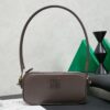 sy_no_5CAF149B80D52DEB1F11C2DA26AC0EFC_0 Chocolate Brown Smooth Leather Rectangular Underarm Camera Bag