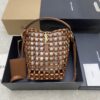 sy_no_5CDE0BD038AEA70C60A3E91DA1960808_0 YSL Brown Wood Bead Woven Bucket Bag