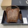 sy_no_5CDE0BD038AEA70C60A3E91DA1960808_1 YSL Brown Wood Bead Woven Bucket Bag