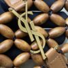 sy_no_5CDE0BD038AEA70C60A3E91DA1960808_5 YSL Brown Wood Bead Woven Bucket Bag