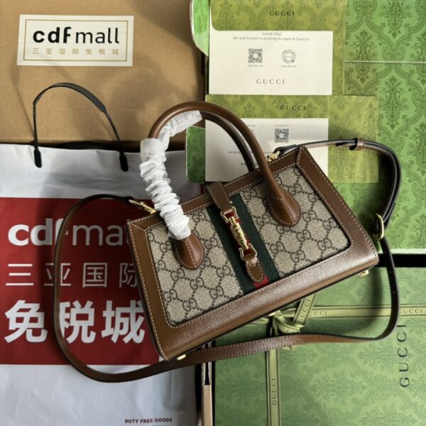 sy_no_5D318797D5ADDABF7B89E6C4FEE2C0AA_0 Gucci Jackie 1961 Small Tote Bag – Brown PVC