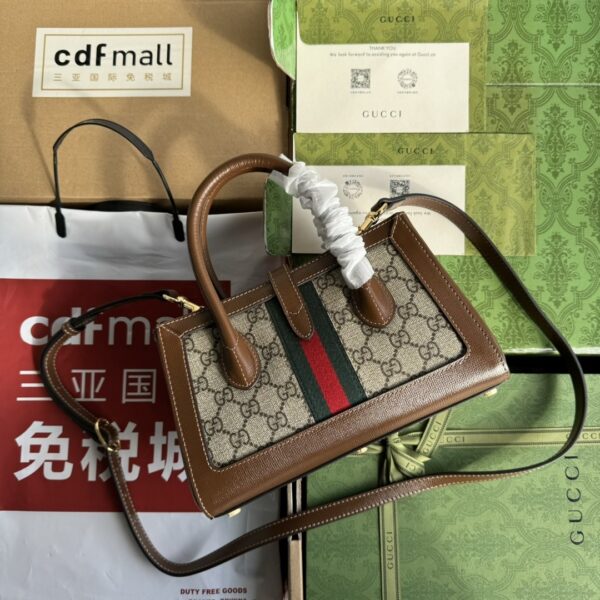 sy_no_5D318797D5ADDABF7B89E6C4FEE2C0AA_1 Gucci Jackie 1961 Small Tote Bag – Brown PVC