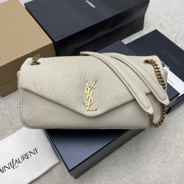 sy_no_5DF4DE8C738F88A720844289AF5AB18C_0 Calypso 30cm Chain Bag – Ivory Embossed Lambskin